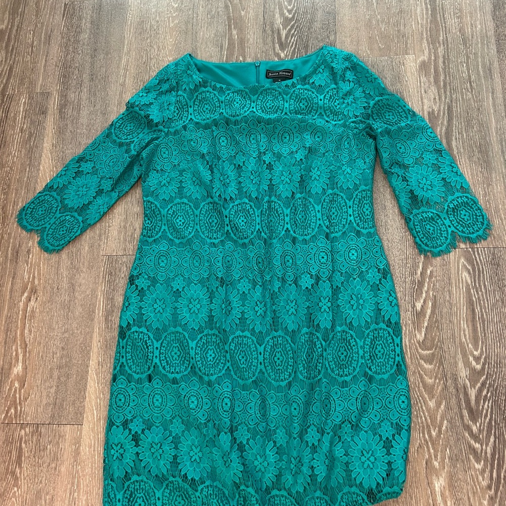 Jessica Howard Turquoise Lace Long Sleeve Dress